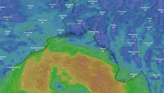 মঙ্গলবার সকালে বাংলাদেশে আঘাত হানতে পারে ঘূর্ণিঝড় ‘সিত্রাং’