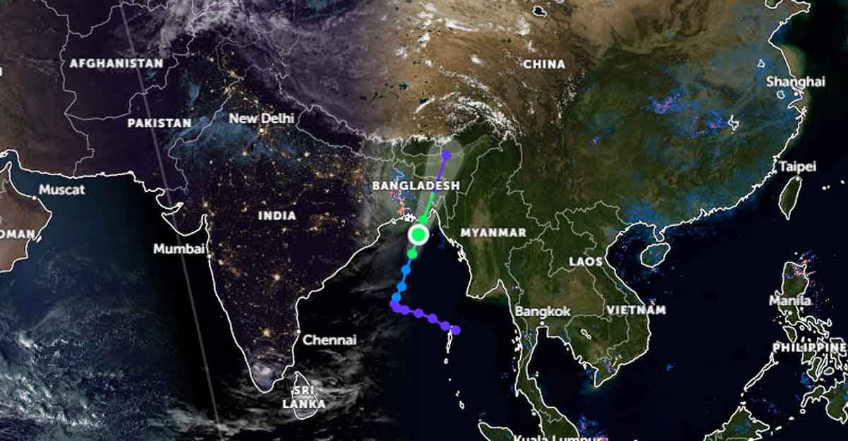 উপকূলে আঘাত হেনেছে ঘূর্ণিঝড় সিত্রাং